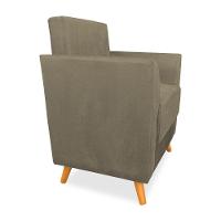 Poltrona De Amamentação Com Puff Flavia Suede Marrom Rato - Pallazio - 5