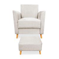 Poltrona De Amamentação Com Puff Flavia Suede - Pallazio Cor Azul Turquesa - 2