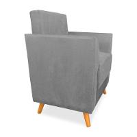 Poltrona De Amamentação Com Puff Flavia Suede Grafite - Pallazio - 5