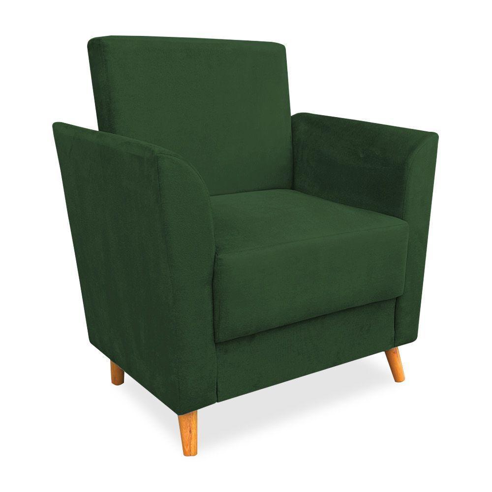 Poltrona De Amamentação Com Puff Flavia Suede Verde - Pallazio - 4