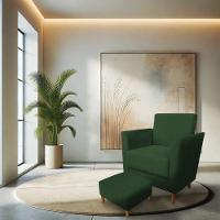 Poltrona De Amamentação Com Puff Flavia Suede Verde - Pallazio - 2