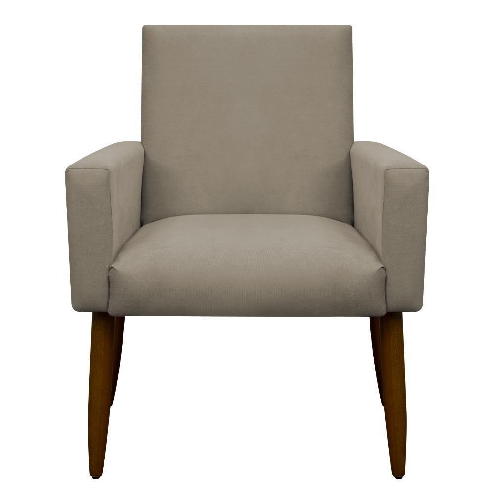 Kit 2 Poltronas Com Puff Redondo Para Sala Nina Cappuccino - 1