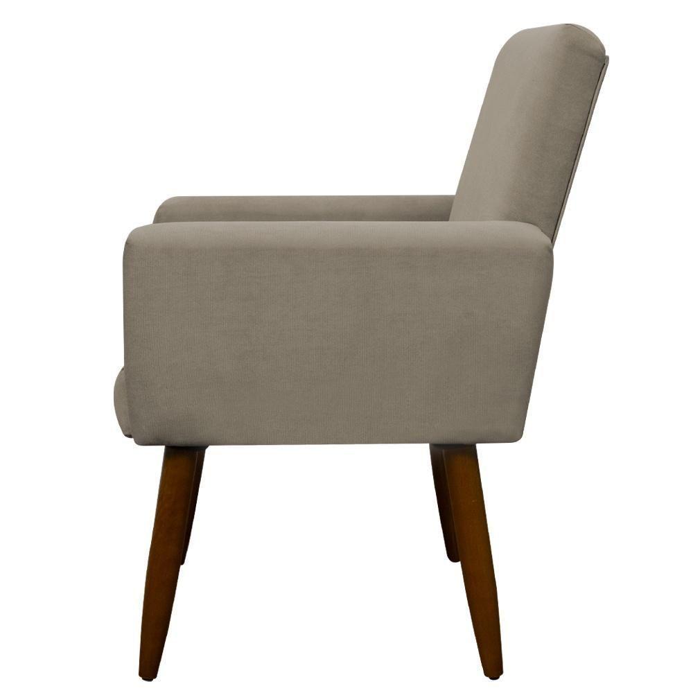 Kit 2 Poltronas Com Puff Redondo Para Sala Nina Cappuccino - 3