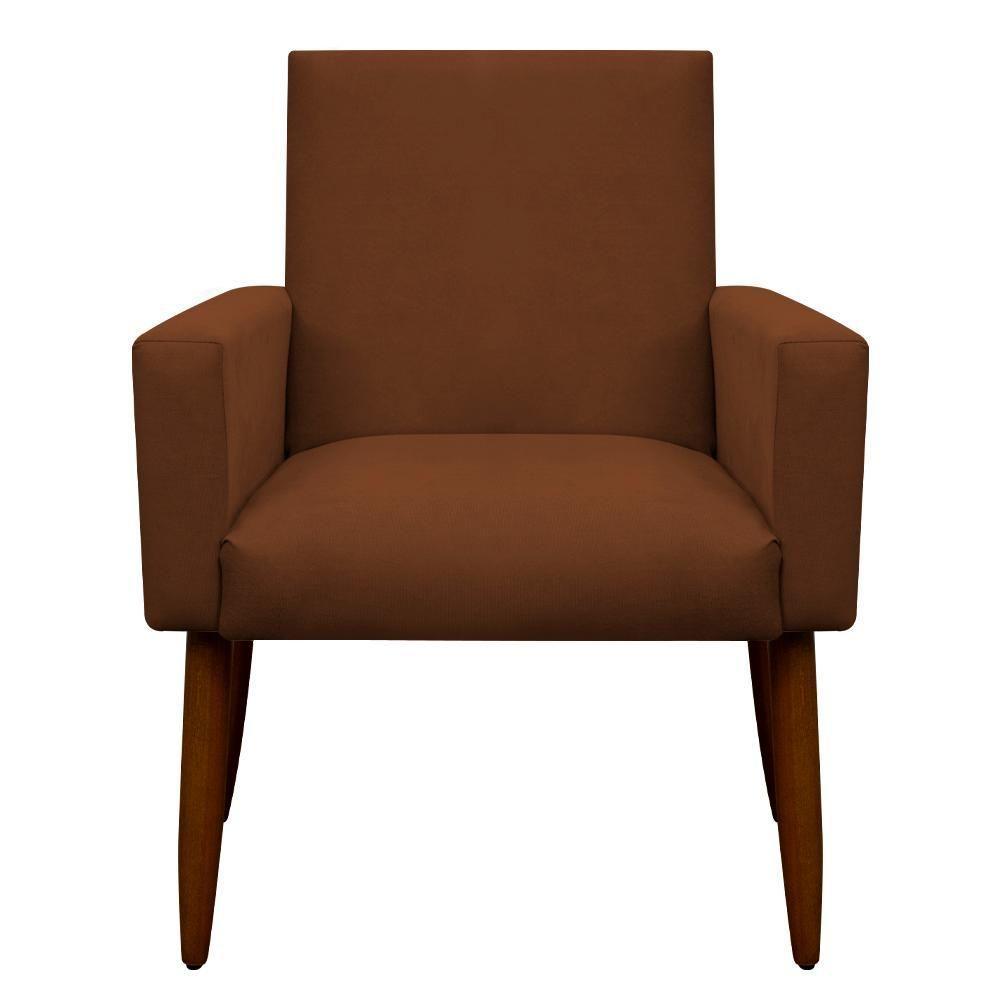 Kit 4 Poltronas Para Sala Pés De Madeira Nina Cobre - 6