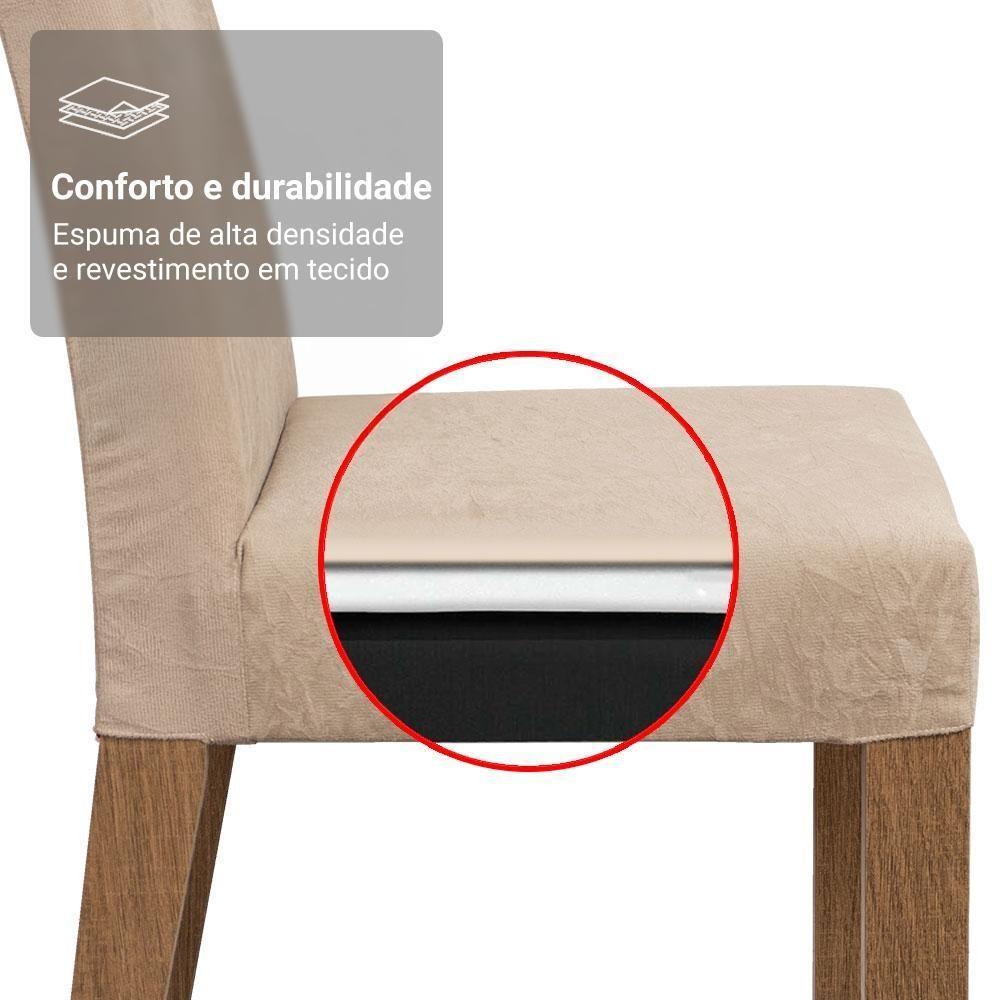 Conjunto Sala De Jantar Madesa Cecilie Mesa Tampo De Vidro Com 4 Cadeiras Rustic/crema/imperial - 6