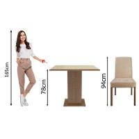 Conjunto Sala De Jantar Madesa Cecilie Mesa Tampo De Vidro Com 4 Cadeiras Rustic/crema/imperial - 9