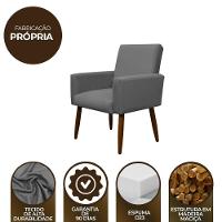 Kit 2 Poltronas Com Puff Redondo Para Sala Nina Cinza - 6