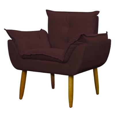 Poltrona Decorativa Para Consultório Opala Suede Herrero Marsala