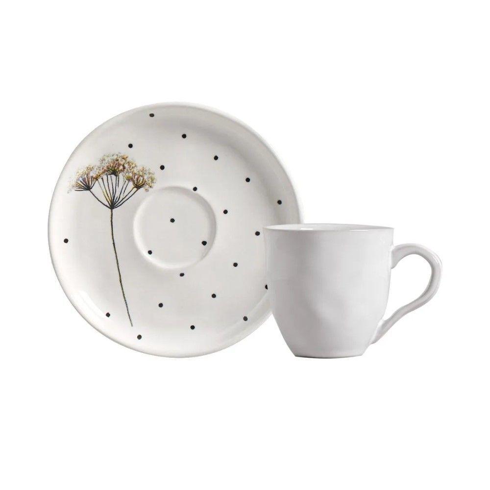 Conjunto De Xícara De Cafezinho Com Pires 06 Peças Bio Floralis Porto Brasil - 2