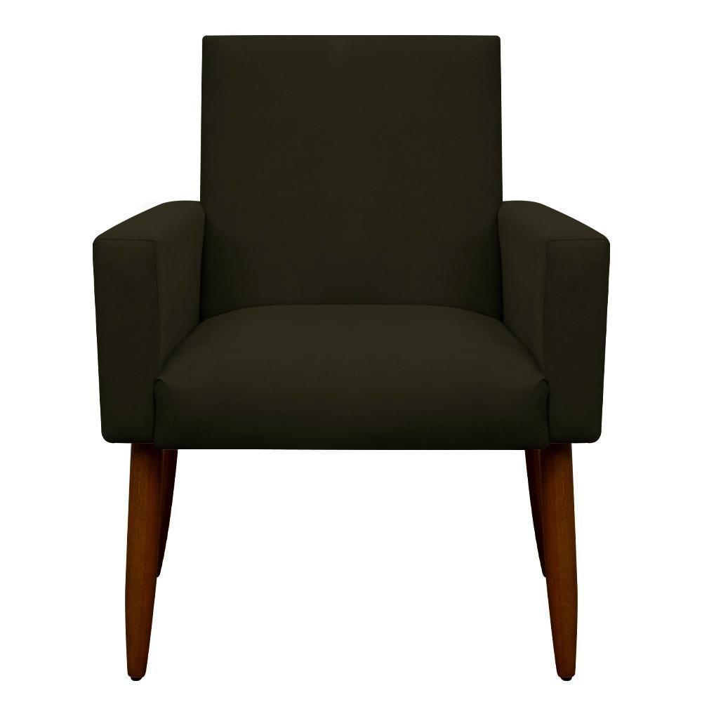 Kit 4 Poltronas Para Sala Pés De Madeira Nina Marrom - 2