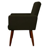 Kit 4 Poltronas Para Sala Pés De Madeira Nina Marrom