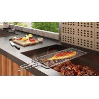 Grelha Dupla Para Peixe Em Aço Cromado 60x22 Cm - 2