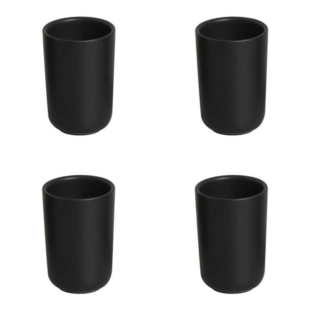Conjunto Copos Neo 04 Peças 110ml Preto Matte Porto Brasil - 1