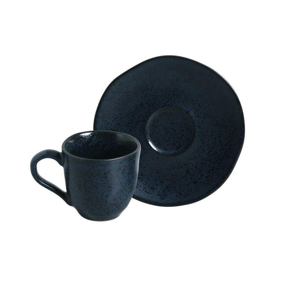 Conjunto De Xícara De Cafezinho Com Pires 06 Peças Orgânico Night Blue Porto Brasil - 2