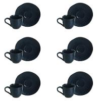 Conjunto De Xícara De Cafezinho Com Pires 06 Peças Orgânico Night Blue Porto Brasil - 1