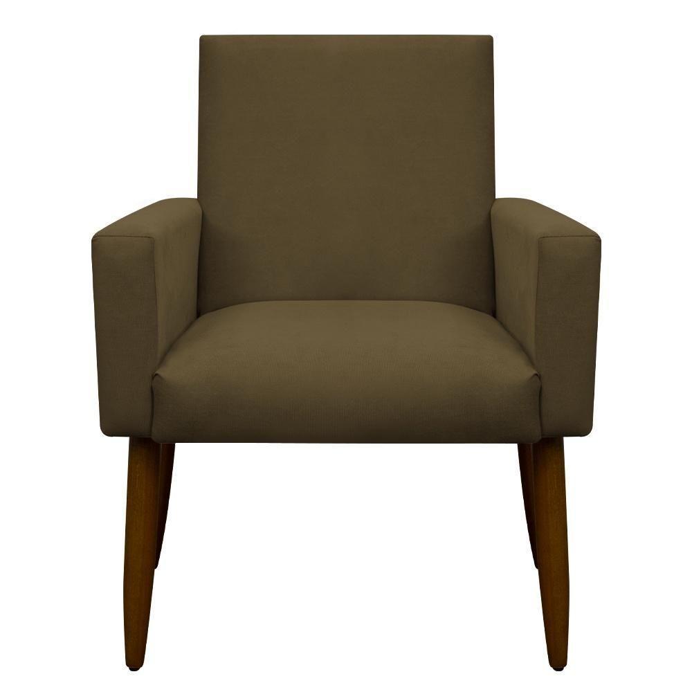 Kit 2 Poltronas Com Puff Redondo Para Sala Nina Claro Marrom Claro - 2