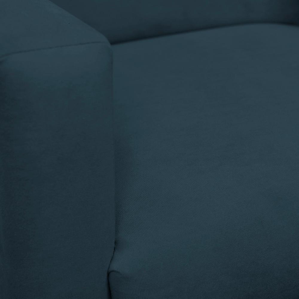 Kit 4 Poltronas Para Sala Pés De Madeira Nina Azul Marinho - 5