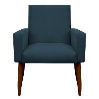 Kit 4 Poltronas Para Sala Pés De Madeira Nina Azul Marinho - 2