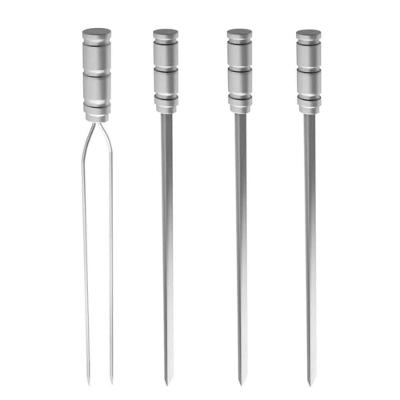 Kit De 4 Espetos Em Aço Inox 1 Duplo + 3 Simples Qualinox