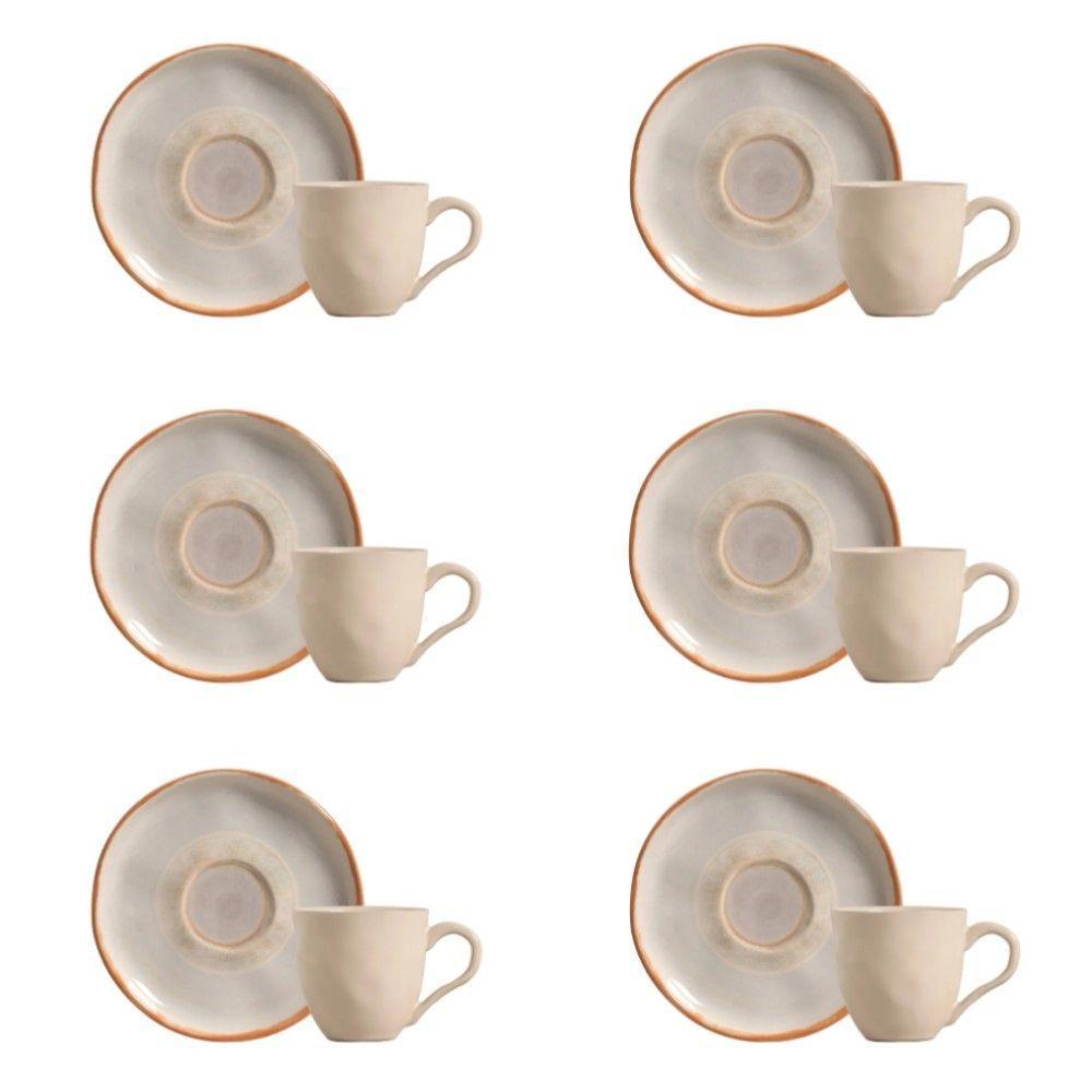 Conjunto De Xícara De Cafezinho Com Pires 06 Peças Bio Tempus Porto Brasil - 1