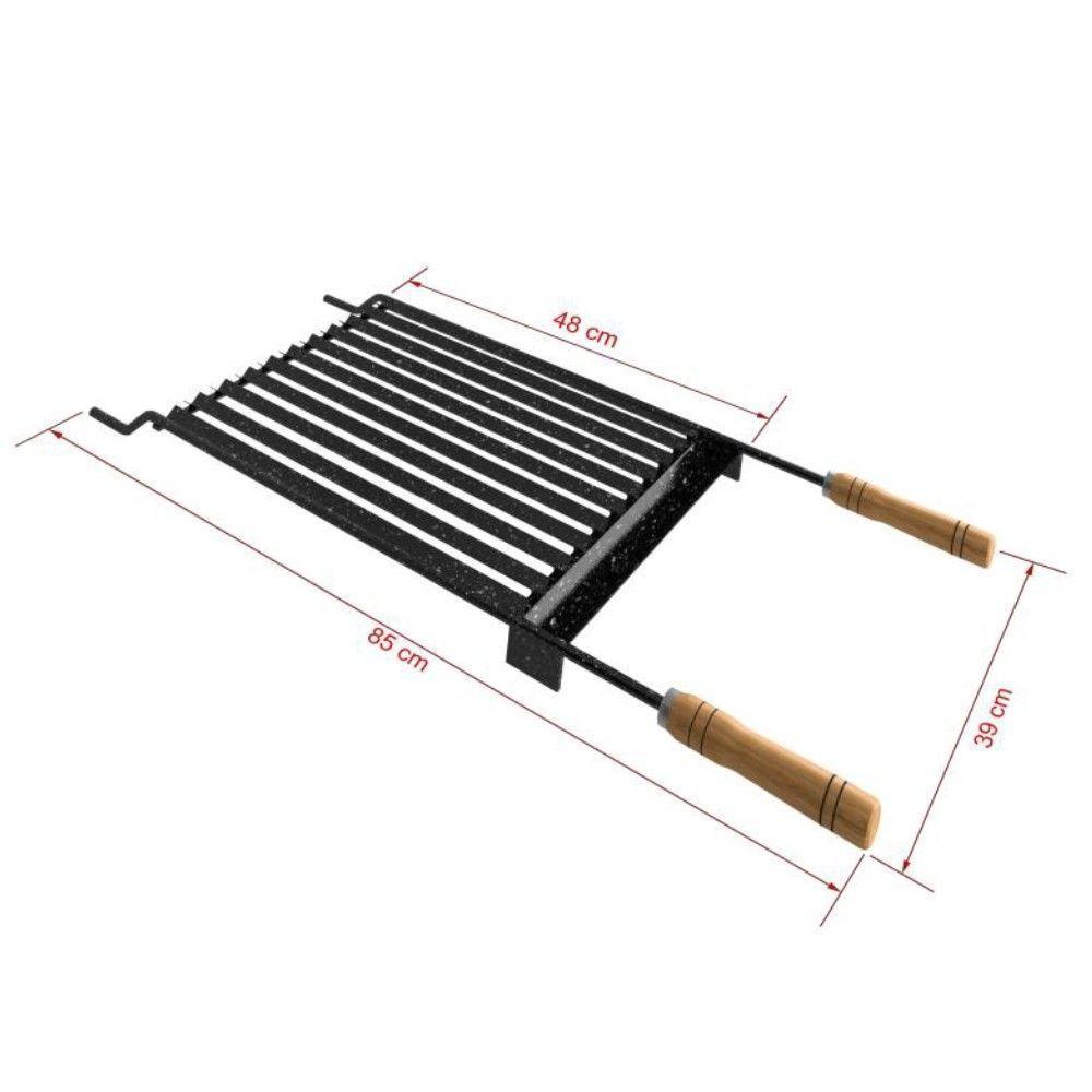 Grelha Para Churrasco Esmaltada Com Coletor De Gordura 85x40 Cm - 2