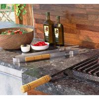 Kit Churrasco 3 Peças Garfo + Faca + Pegador Em Aço Inox E Cabo De Madeira - 3