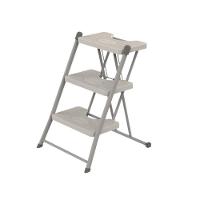 Escada Alcance 3 Degraus Dobrável 120 Kg Cinza Anodilar - 1