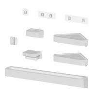 Kit Banheiro 6 Peças Saboneteira + Porta Papel Higiênico + 2 Porta Shampoo + Toalheiro + Gancho + Adesivos Branco Ou - 1