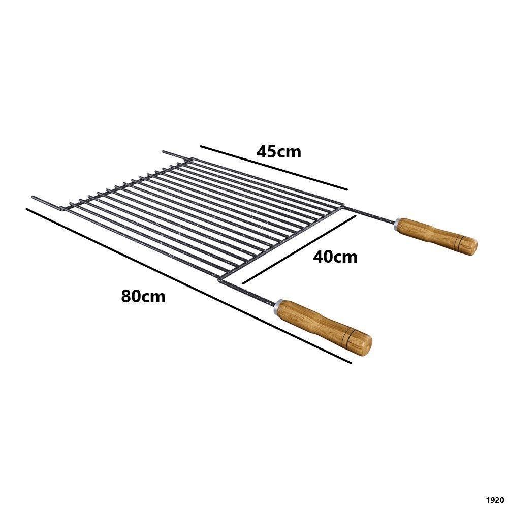 Grelha Para Churrasco Esmaltada Barra Redonda 80x40 Cm - 2