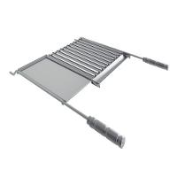 Grelha Para Churrasco Em Aço Inox Com Chapa Auxiliar E Coletor De Gordura 77x65 Cm - 1