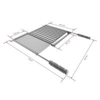 Grelha Para Churrasco Em Aço Inox Com Chapa Auxiliar E Coletor De Gordura 77x65 Cm - 2