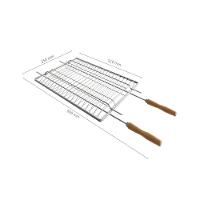 Grelha Dupla Aramada Para Churrasco E Peixe Em Aço Cromado 84x35 Cm - 2