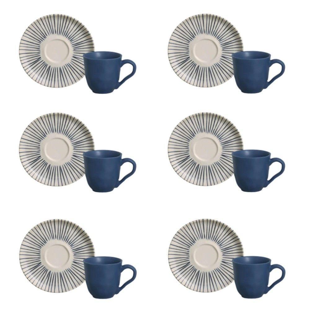 Conjunto De Xícara De Cafezinho Com Pires 06 Peças Bio Elemento Porto Brasil - 1