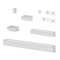 Kit Banheiro 5 Peças Saboneteira + Porta Papel Higiênico + Porta Shampoo + Toalheiro + Gancho + Adesivos Branco Ou - 1