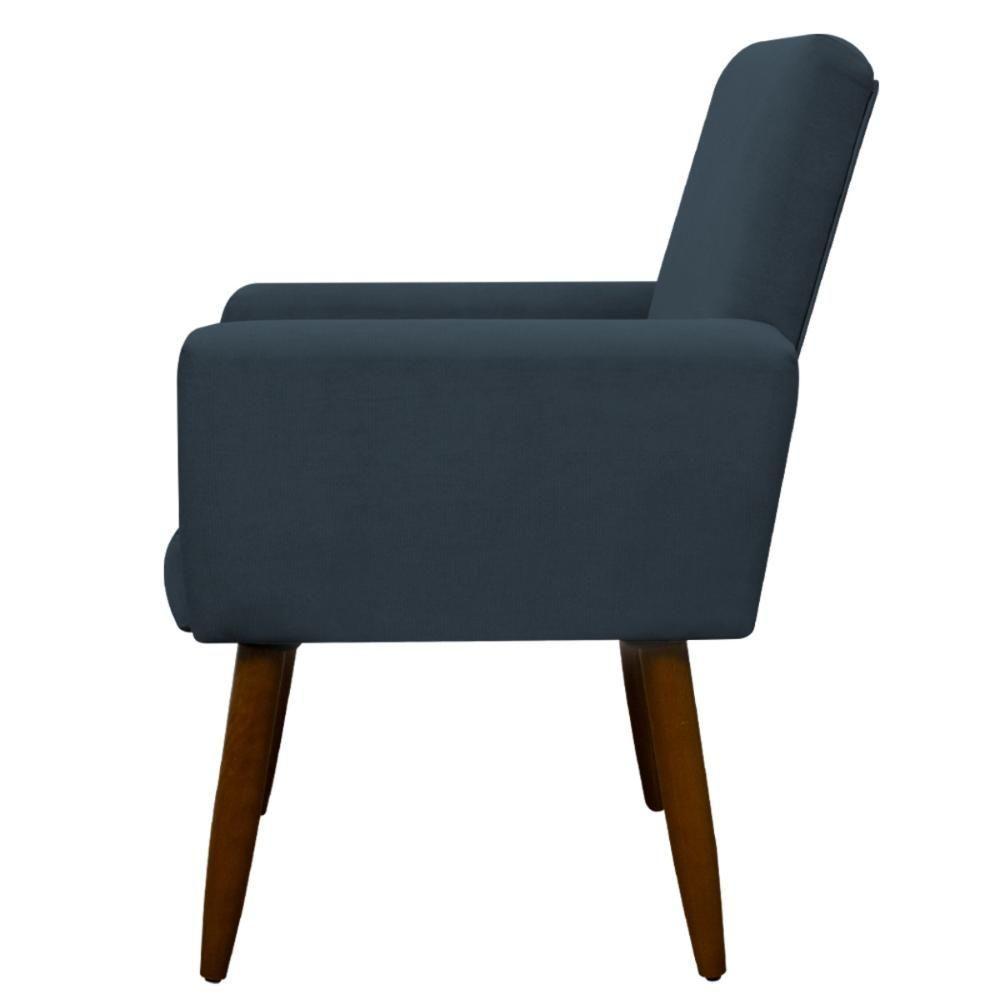 Kit 2 Poltronas Com Puff Redondo Para Sala Nina Azul Marinho - 3