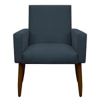 Kit 2 Poltronas Com Puff Redondo Para Sala Nina Azul Marinho - 1