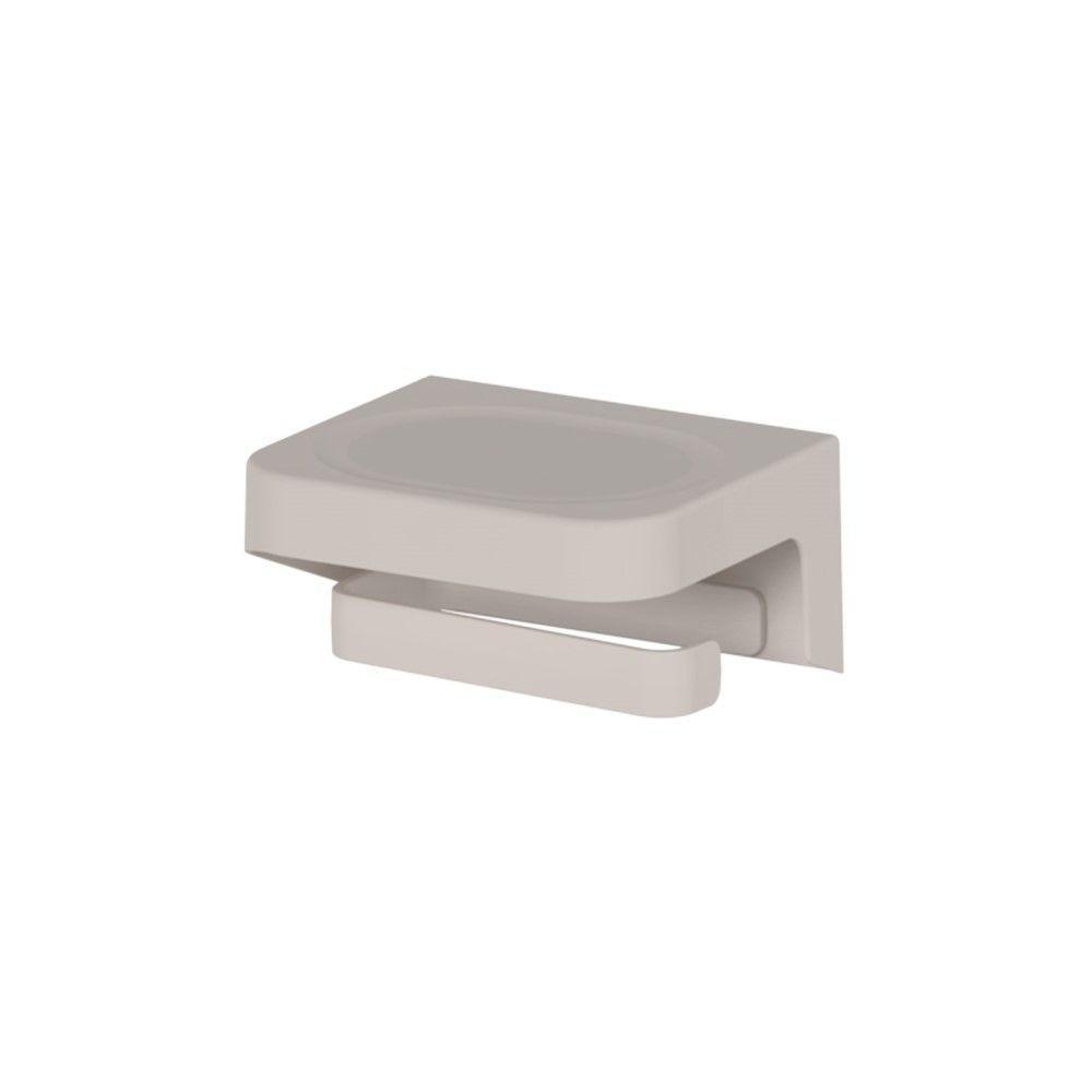 Kit Banheiro 6 Peças Saboneteira + Porta Papel Higiênico + 2 Porta Shampoo + Toalheiro + Gancho + Adesivos Bege Ou - 3