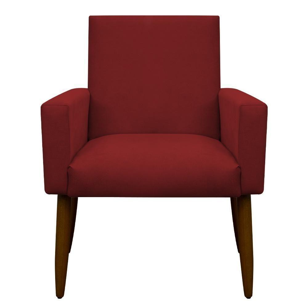 Kit 2 Poltronas Com Puff Redondo Para Sala Nina Vermelho - 2