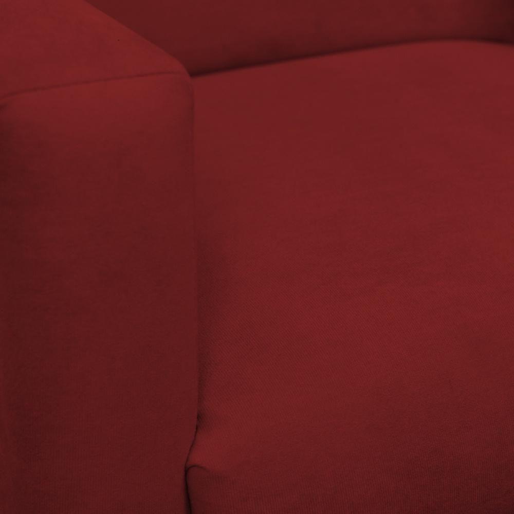 Kit 2 Poltronas Com Puff Redondo Para Sala Nina Vermelho - 4