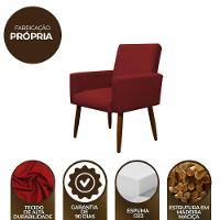 Kit 2 Poltronas Com Puff Redondo Para Sala Nina Vermelho - 6