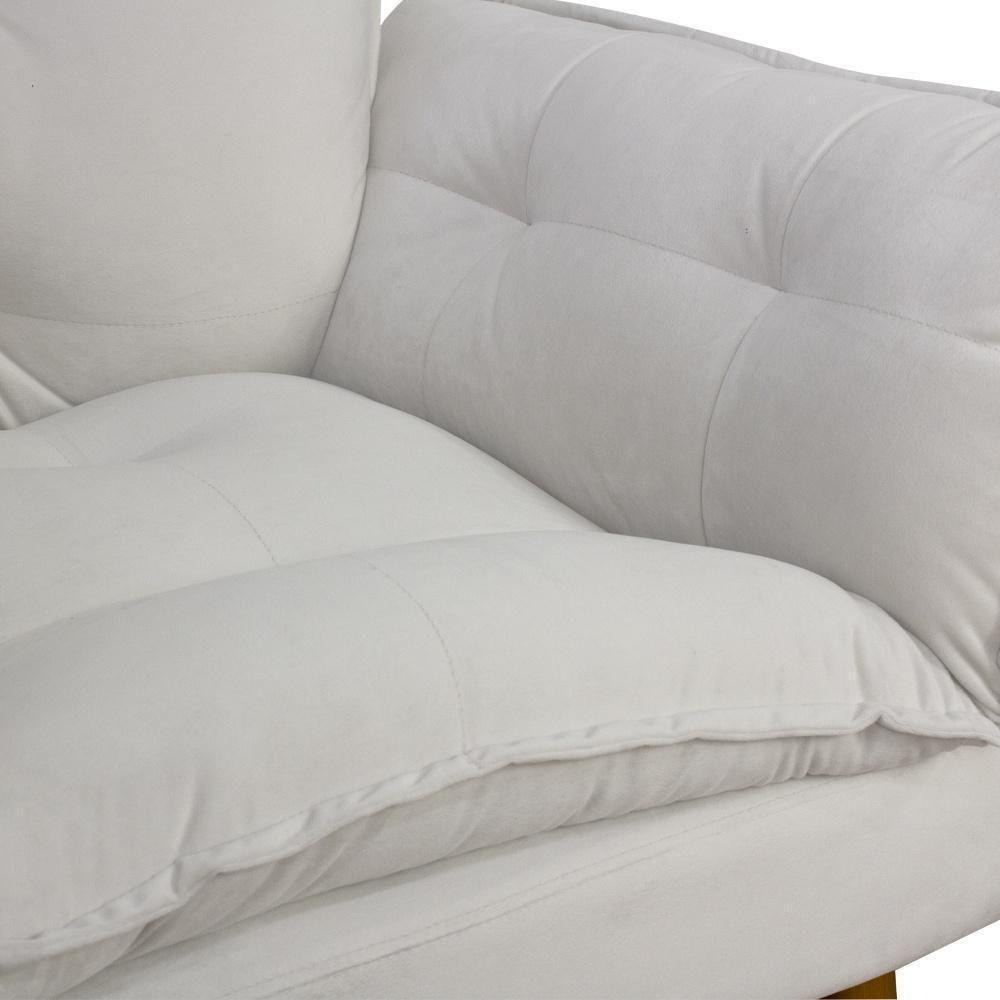 Poltrona Decorativa Para Consultório Opala Suede Herrero Bege - 4