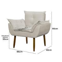Poltrona Decorativa Para Consultório Opala Suede Herrero Bege - 5