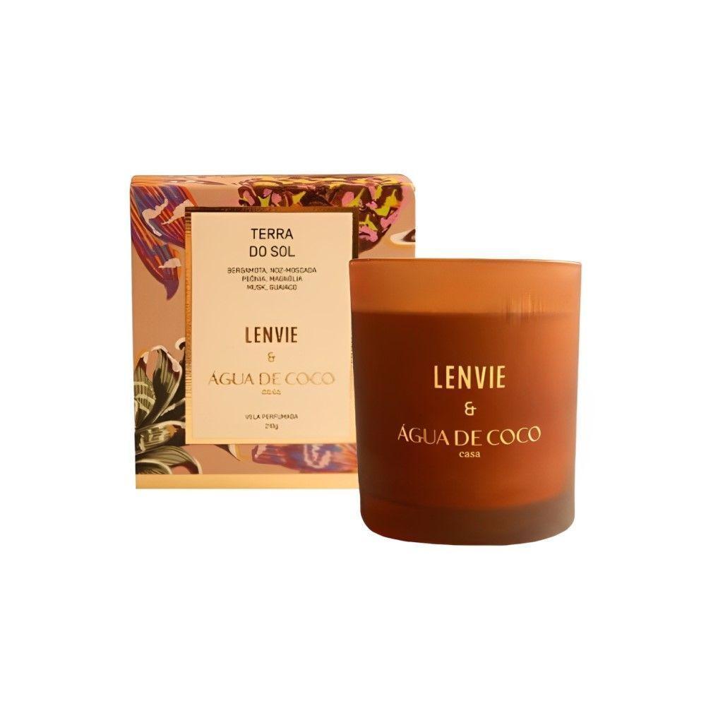 Vela Perfumada Terra Do Sol água De Coco 210g Lenvie - 1