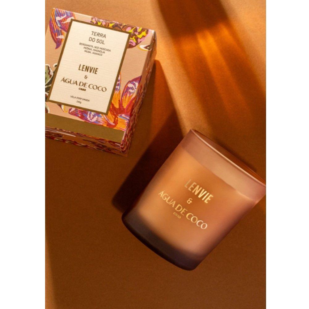 Vela Perfumada Terra Do Sol água De Coco 210g Lenvie - 2