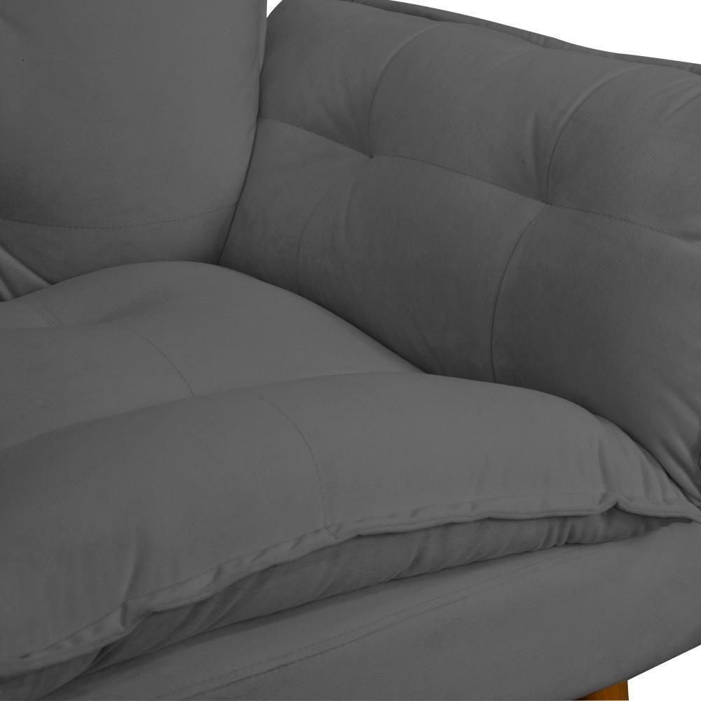 Kit 4 Poltronas Para Descanço Sala Opala Cinza - 5