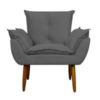 Kit 4 Poltronas Para Descanço Sala Opala Cinza - 2