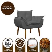 Kit 4 Poltronas Para Descanço Sala Opala Cinza - 7