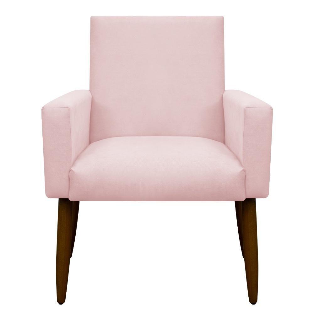 Kit 2 Poltronas Com Puff Redondo Para Sala Nina Rosa Bebê - 1