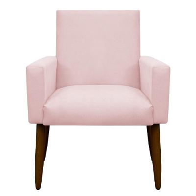 Kit 2 Poltronas Com Puff Redondo Para Sala Nina Rosa Bebê