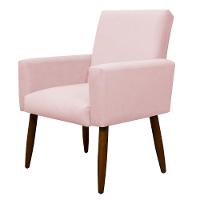 Kit 2 Poltronas Com Puff Redondo Para Sala Nina Rosa Bebê - 2